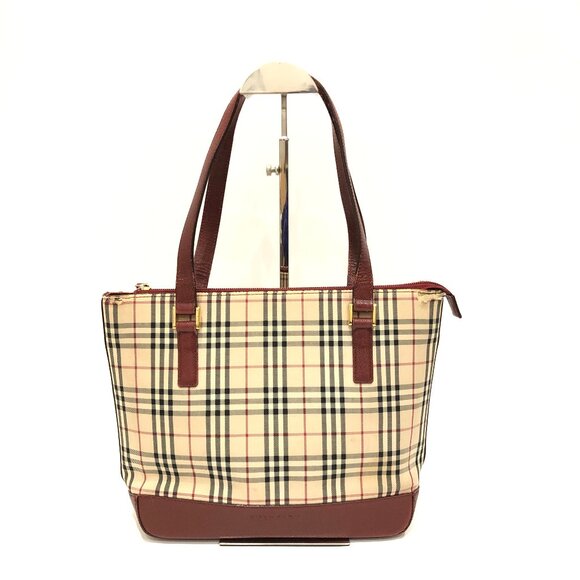 Burberry Plaid Tote Bag - Cream and Brown - Picture 1 of 16